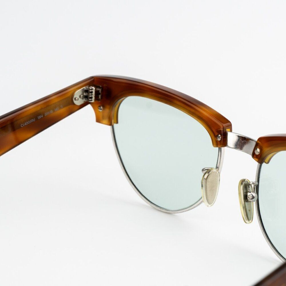 NEW Celine CL40059U 18N Shiny Rhodium Havana Green Women Cat Eye Sunglasses - Picture 9 of 12